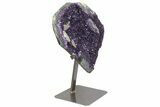 Amethyst Geode Section on Metal Stand - Deep Purple Crystals #171818-5